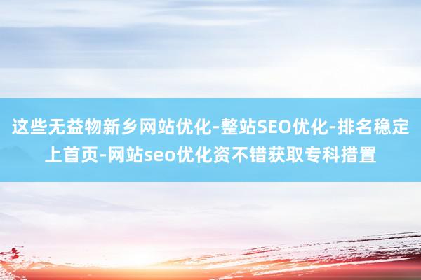 这些无益物新乡网站优化-整站SEO优化-排名稳定上首页-网站seo优化资不错获取专科措置